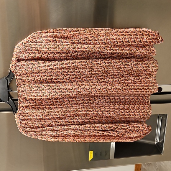 💕MAJE Lolivate Floral-Print Satin Blouse Mini Fleurs Print Size 2 = Medium NWT - Picture 12 of 16